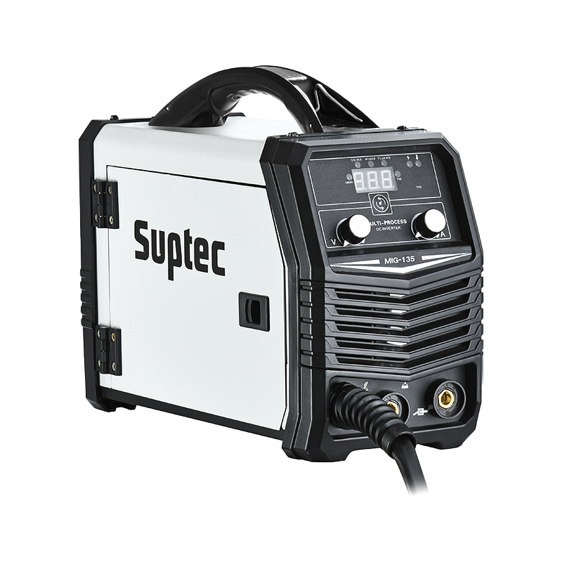 Suptec GAS TIG MMA MIG MAG welding machine mig-135 portable GAS WELDING KITS,110/220v actual 135amp arc welder machine 1kgs WELDING wire 0.8MM  ,igbt inverter digital display LCD welding machine with hot start,arc force ,anti sitck 3 IN 1 WELDER 